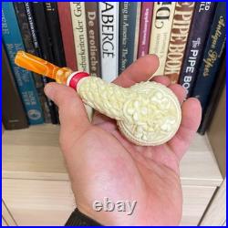 S. Yanik Meerschaum Pipe Unique, Knot Ornament, Apple Tobacco Smoking Pipe