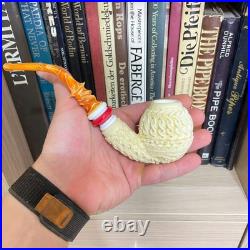 S. Yanik Meerschaum Pipe Unique, Knot Ornament, Apple Tobacco Smoking Pipe