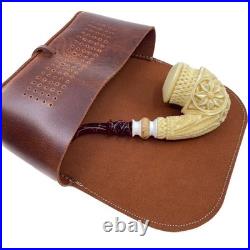 S. Yanik Meerschaum Pipe Unique, Knot Ornament, Floral Tobacco Smoking Pipe