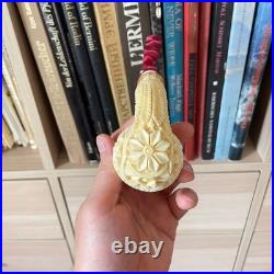 S. Yanik Meerschaum Pipe Unique, Knot Ornament, Floral Tobacco Smoking Pipe