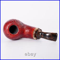 Sandblasted Briar Tobacco Pipe Cumberland Stem Smoking Pipe Wooden Blowfish Pipe
