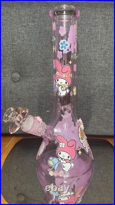 Sanrio My Melody And My Sweet Piano Glass 8 Inch Pink Glass Bong Smoking Pipe