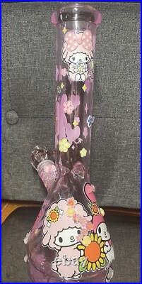 Sanrio My Melody And My Sweet Piano Glass 8 Inch Pink Glass Bong Smoking Pipe