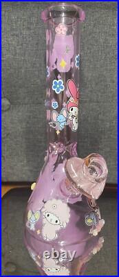 Sanrio My Melody And My Sweet Piano Glass 8 Inch Pink Glass Bong Smoking Pipe