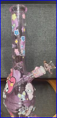 Sanrio My Melody And My Sweet Piano Glass 8 Inch Pink Glass Bong Smoking Pipe