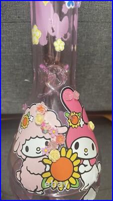 Sanrio My Melody And My Sweet Piano Glass 8 Inch Pink Glass Bong Smoking Pipe