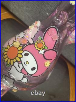 Sanrio My Melody And My Sweet Piano Glass 8 Inch Pink Glass Bong Smoking Pipe
