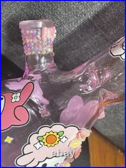 Sanrio My Melody And My Sweet Piano Glass 8 Inch Pink Glass Bong Smoking Pipe