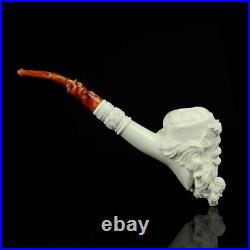 Santa Smoking Himself Pipe By Erdogan Handmade Block Meerschaum-NEW W CASE#234