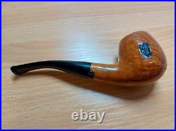 Sasieni 4 Dot Select Grain Briar Bent Pipe Boxed with Silk Pouch, Unsmoked