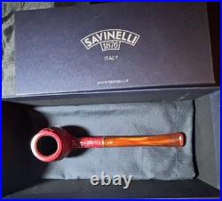 Savinelli Alligator Elegance Red (313E) Tobacco Pipe Brand New In The Box