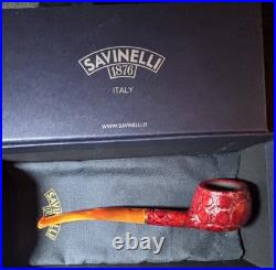 Savinelli Alligator Elegance Red (313E) Tobacco Pipe Brand New In The Box