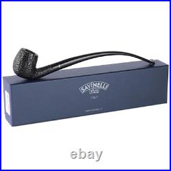 Savinelli Churchwarden Black Rusticated 601 Extra Long Briar Tobacco Pipe, 3mm