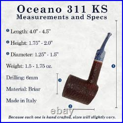 Savinelli Oceano Rusticated 311 KS Unique Poker Shape Italian Tobacco Pipe, 6mm