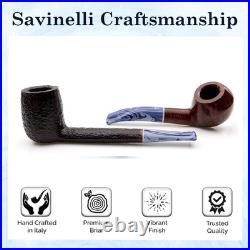 Savinelli Oceano Rusticated 311 KS Unique Poker Shape Italian Tobacco Pipe, 6mm