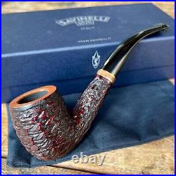 Savinelli Porto Cervo Rusticated Bent Billiard (606 KS) 6mm Filter Tobacco Pipe