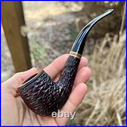 Savinelli Porto Cervo Rusticated Bent Billiard (606 KS) 6mm Filter Tobacco Pipe