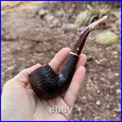 Savinelli Roma Lucite Rusticated Bent Billiard (602) 6mm Filter Tobacco Pipe