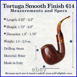 Savinelli Tortuga Smooth 614 Briar Tobacco Pipe + Cap, Turtle Shell Finish NEW