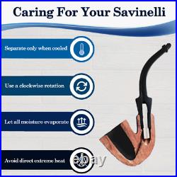 Savinelli Tortuga Smooth 614 Briar Tobacco Pipe + Cap, Turtle Shell Finish NEW
