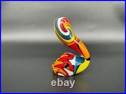 Sherlock AJ Montage Glass Tobacco Pipe Handmade Red Colorful Heavy Heady OVG USA