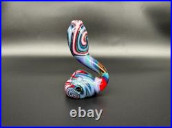 Sherlock AJ Montage Glass Tobacco Pipe Handmade Red Colorful Heavy Heady OVG USA