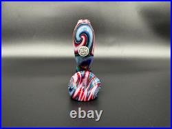 Sherlock AJ Montage Glass Tobacco Pipe Handmade Red Colorful Heavy Heady OVG USA