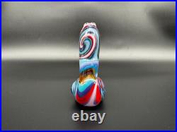 Sherlock AJ Montage Glass Tobacco Pipe Handmade Red Colorful Heavy Heady OVG USA