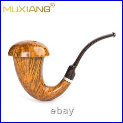 Sherlock Holmes Calabash Pipe Handmade Briar Wood Tobacco Smoking Pipe Bent Stem