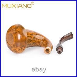 Sherlock Holmes Calabash Pipe Handmade Briar Wood Tobacco Smoking Pipe Bent Stem