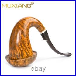 Sherlock Holmes Calabash Pipe Handmade Briar Wood Tobacco Smoking Pipe Bent Stem