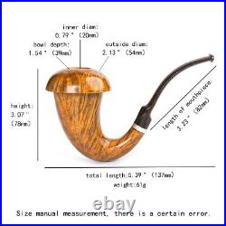 Sherlock Holmes Calabash Pipe Handmade Briar Wood Tobacco Smoking Pipe Bent Stem