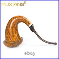 Sherlock Holmes Calabash Pipe Handmade Briar Wood Tobacco Smoking Pipe Bent Stem