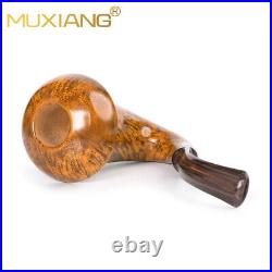 Sherlock Holmes Calabash Pipe Handmade Briar Wood Tobacco Smoking Pipe Bent Stem