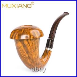 Sherlock Holmes Calabash Pipe Handmade Briar Wood Tobacco Smoking Pipe Bent Stem