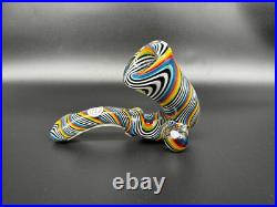 Sherlock Tedrow Linework Glass Tobacco Pipe Handmade Colorful Heavy Heady OVG US