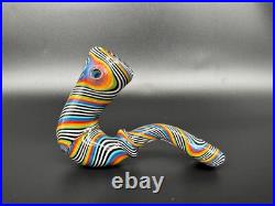 Sherlock Tedrow Linework Glass Tobacco Pipe Handmade Colorful Heavy Heady OVG US