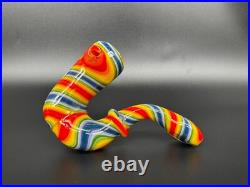 Sherlock Tedrow Linework Glass Tobacco Pipe Handmade Colorful Heavy Heady OVG US