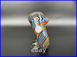 Sherlock Tedrow Linework Glass Tobacco Pipe Handmade Colorful Heavy Heady OVG US