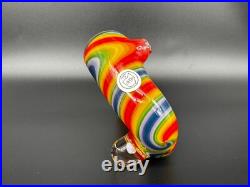 Sherlock Tedrow Linework Glass Tobacco Pipe Handmade Colorful Heavy Heady OVG US