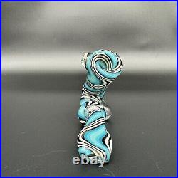 Sherlock Tedrow Linework Glass Tobacco Pipe Handmade Colorful Heavy Heady OVG US