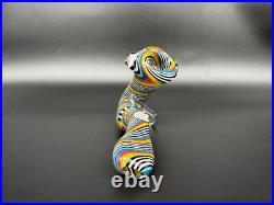 Sherlock Tedrow Linework Glass Tobacco Pipe Handmade Colorful Heavy Heady OVG US