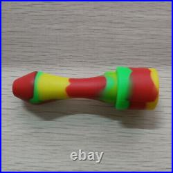 Silicone Smoking Pipe with Lid 3.7'' Small Tobacco Hand Pipe Handheld Size 100pcs