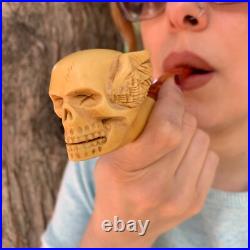 Skull Head Meerschaum Pipe Stone Pipe Smoking Pipe Handmade Pipe Decorative