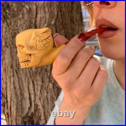 Skull Head Meerschaum Pipe Stone Pipe Smoking Pipe Handmade Pipe Decorative