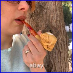 Skull Head Meerschaum Pipe Stone Pipe Smoking Pipe Handmade Pipe Decorative
