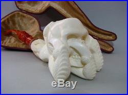 Skull In Eagle Claw Meerschaum Smoking Pipe Pfeife Handmade Unused By Kenan