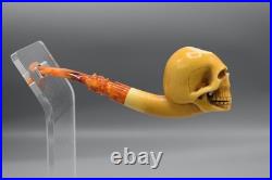 Skull Pipe By Adnan Block Meerschaum-NEW Handmade W CASE#578