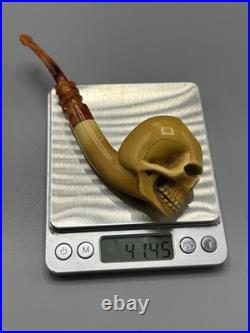 Skull Pipe By Adnan Block Meerschaum-NEW Handmade W CASE#578