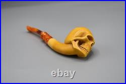 Skull Pipe By Adnan Block Meerschaum-NEW Handmade W CASE#578